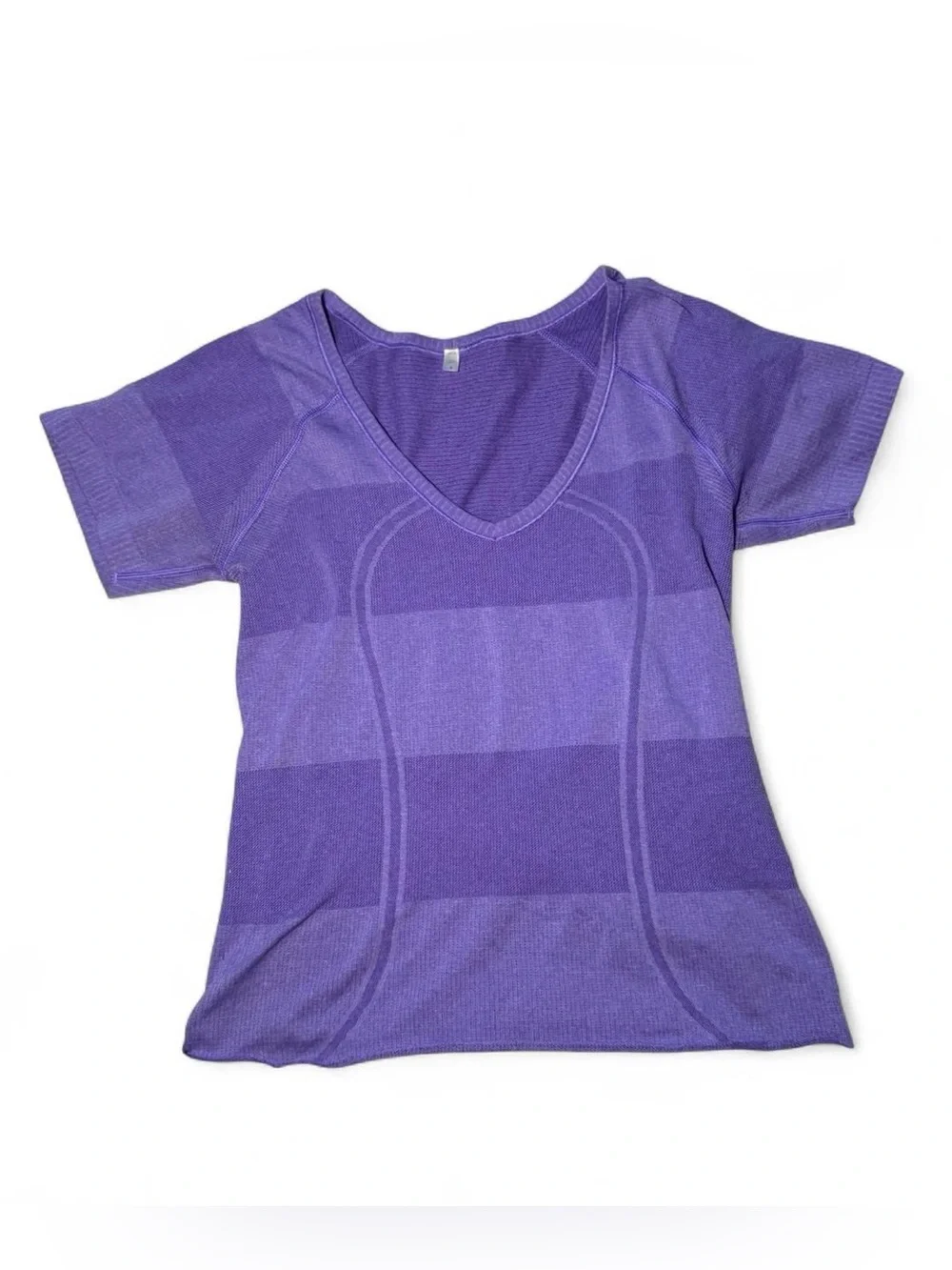 Y2K vintage Purple Lululemon striped Swiftly Tech short sleeve top-crop size 6🪐